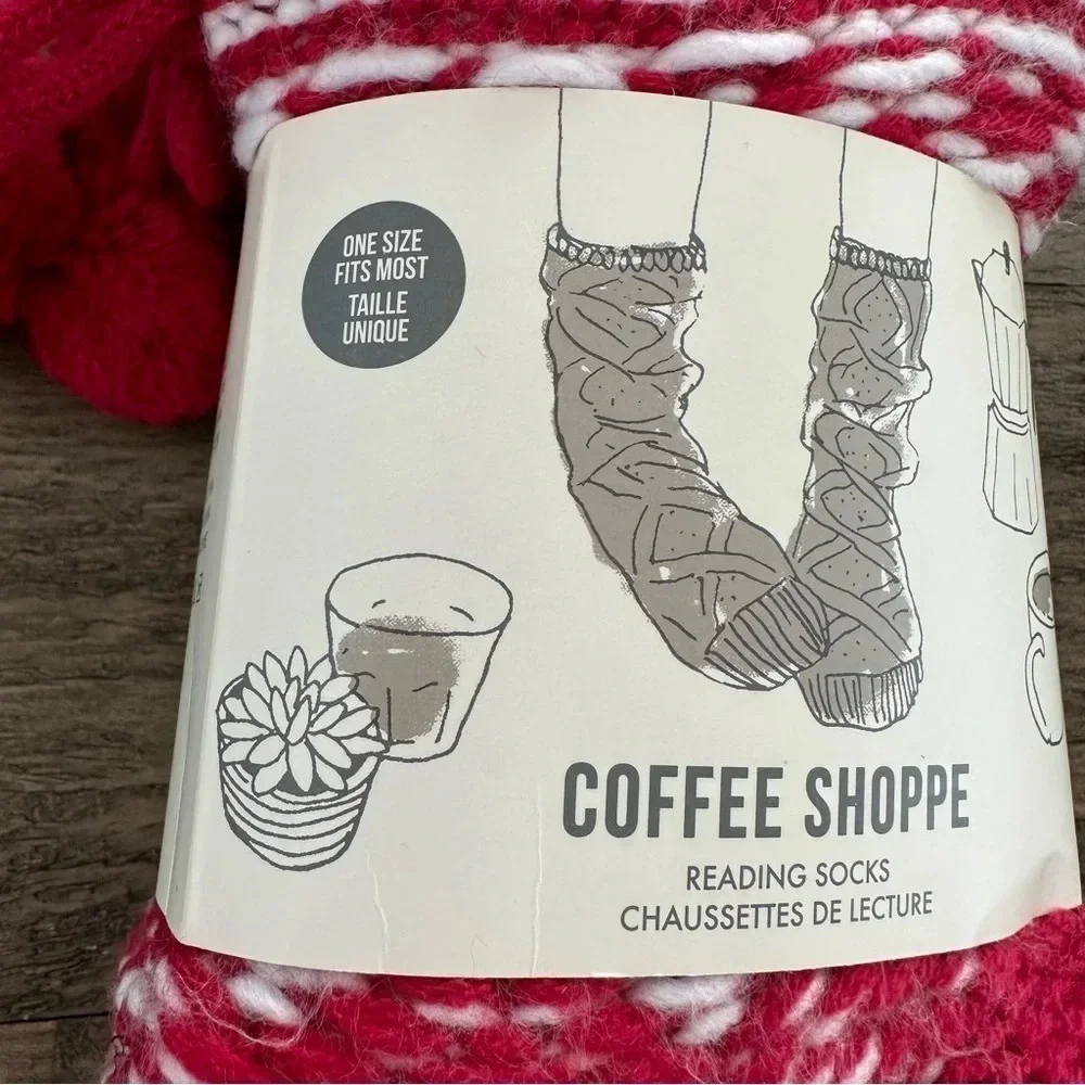 NWT Red Ivory Slipper Booties‎ Fuzzy Socks 2 pair Christmas Holiday stars above